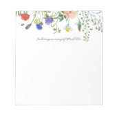 Bloc-note Fleur sauvage de cartes mémoire Love (Devant)