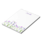 Bloc-note Fleur sauvage Delicate Floral Violet Personnalisé (Tourné)