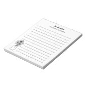 Bloc-note Fleur sauvage Noir Et Blanc Dressé Du Bureau De (Tourné)