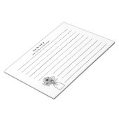 Bloc-note Fleur sauvage Noir Et Blanc Du Bureau De Lined (Incliné)