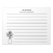 Bloc-note Fleur sauvage Noir Et Blanc Du Bureau De Lined (Devant)