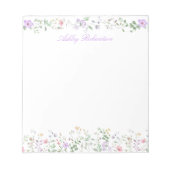 Bloc-note Fleur Sauvage Personnalisée (Devant)