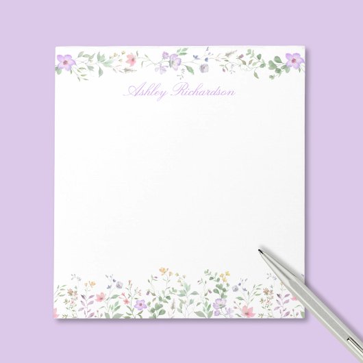 Bloc-note Fleur Sauvage Personnalisée