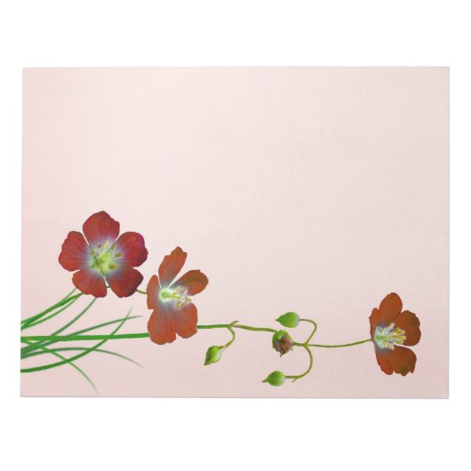 Bloc-note Fleur sauvage rouge (Devant)