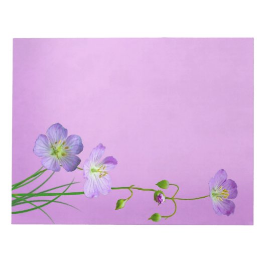 Bloc-note Fleur sauvage violet sur violet (Devant)