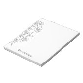 Bloc-note Fleur Stylée Mignonne Unique Moderne Noir & Blanc (Tourné)