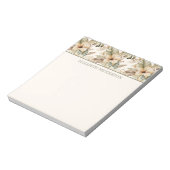 Bloc-note Fleur tropicale aquarelle verte et crème (Tourné)
