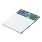 Bloc-note Fleur verte abstraite moderne fractale violette (Tourné)
