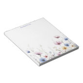 Bloc-note Fleurs à l'aquarelle Bordure inférieure Fleurs sau (Incliné)