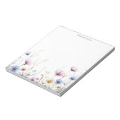 Bloc-note Fleurs à l'aquarelle Bordure inférieure Fleurs sau (Tourné)