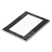 Bloc-note Fleurs abstraites de printemps noir et blanc (Tourné)