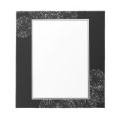 Bloc-note Fleurs abstraites de printemps noir et blanc (Devant)