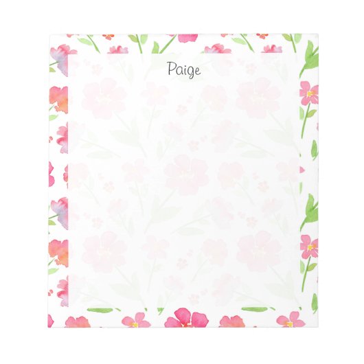 Bloc-note Fleurs aquarelle mixtes 2 (Devant)