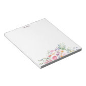 Bloc-note Fleurs aquarelle personnalisées (Incliné)