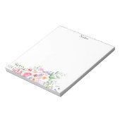 Bloc-note Fleurs aquarelle personnalisées (Tourné)