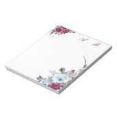 Bloc-note Fleurs aquarelles bordeaux et bleu (Tourné)