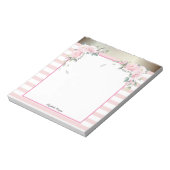 Bloc-note Fleurs aquarelles élégantes rayées de rose (Tourné)