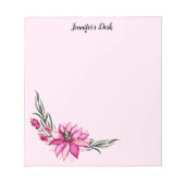 Bloc-note Fleurs aquarelles roses (Devant)