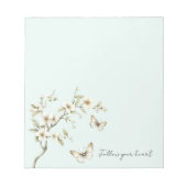 Bloc-note Fleurs blanches de menthe papillons (Devant)
