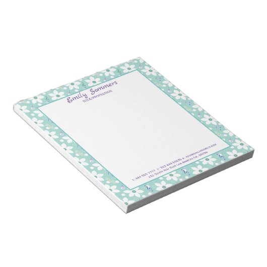 Bloc-note Fleurs blanches douces (Incliné)