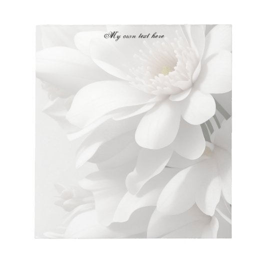 Bloc-note Fleurs blanches élégantes (Devant)