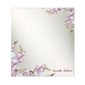 Bloc-note Fleurs blanches roses stationnaires Rustique Éléga (Devant)