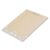 Bloc-note Fleurs blanches sur fond beige (Incliné)