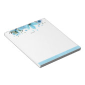 Bloc-note Fleurs bleu clair et aquarelle (Incliné)