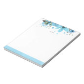 Bloc-note Fleurs bleu clair et aquarelle (Tourné)