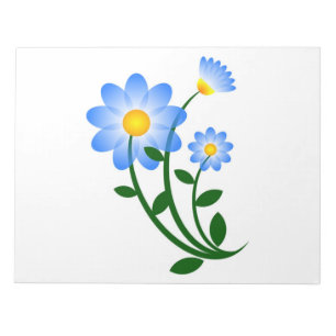 Bloc-note Fleurs bleues