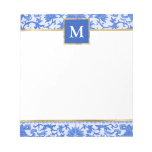Bloc-note Fleurs bleues personnalisées