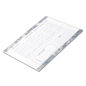 Bloc-note Fleurs bleues Toile de Jouy Planificateur hebdomad (Incliné)