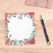 Bloc-note Fleurs Boho Monogrammées