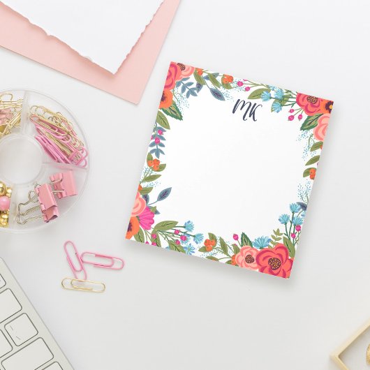Bloc-note Fleurs Boho Monogrammées