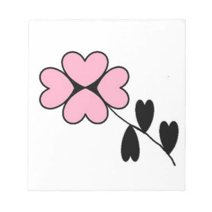 BLOC-NOTE FLEURS CARDIAQUES ROSES