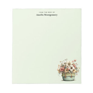 Bloc-note Fleurs dans un pot confortable shabby mignon