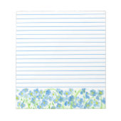 Bloc-note Fleurs d'aquarelle bleu lin (Devant)