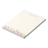 Bloc-note Fleurs d'aquarelle Cute Pastel Nom personnalisé (Tourné)