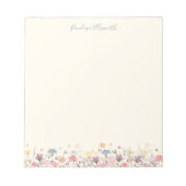 Bloc-note Fleurs d'aquarelle Cute Pastel Nom personnalisé (Devant)