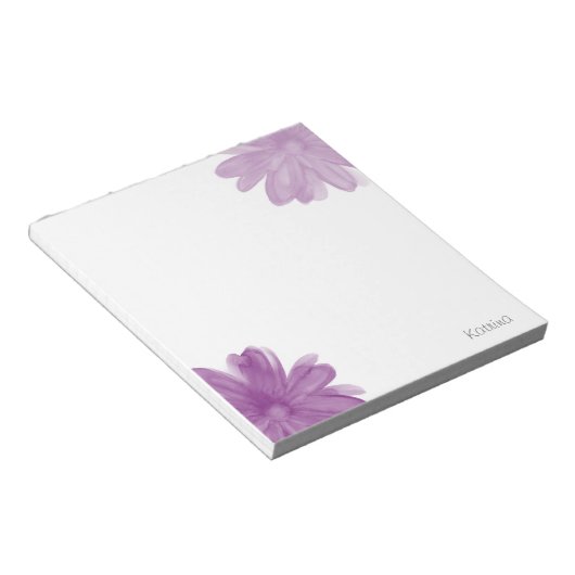 Bloc-note Fleurs d'aquarelle de prune (Incliné)