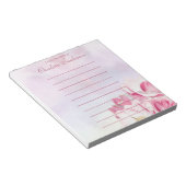 Bloc-note Fleurs d'aquarelle féminine Rose du bureau de (Incliné)