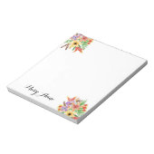 Bloc-note Fleurs d'aquarelle jaune rouge pourpre (Tourné)