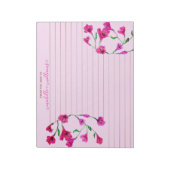Bloc-note Fleurs d'aquarelle Magenta liées personnalisées (Tourné)