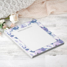 Fleurs d'aquarelle mignonne violet fille Feuille