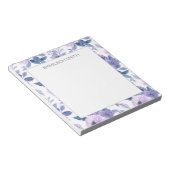 Bloc-note Fleurs d'aquarelle mignonne violet fille Feuille (Incliné)