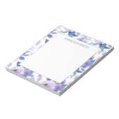 Bloc-note Fleurs d'aquarelle mignonne violet fille Feuille (Tourné)