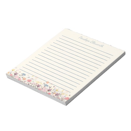 Bloc-note Fleurs d'Aquarelle Pastel Cute (Tourné)