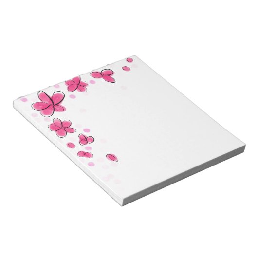 Bloc-note Fleurs d'aquarelle rose (Incliné)