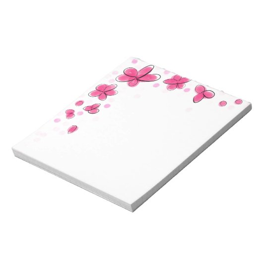 Bloc-note Fleurs d'aquarelle rose (Tourné)