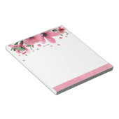Bloc-note Fleurs d'aquarelle rose (Incliné)